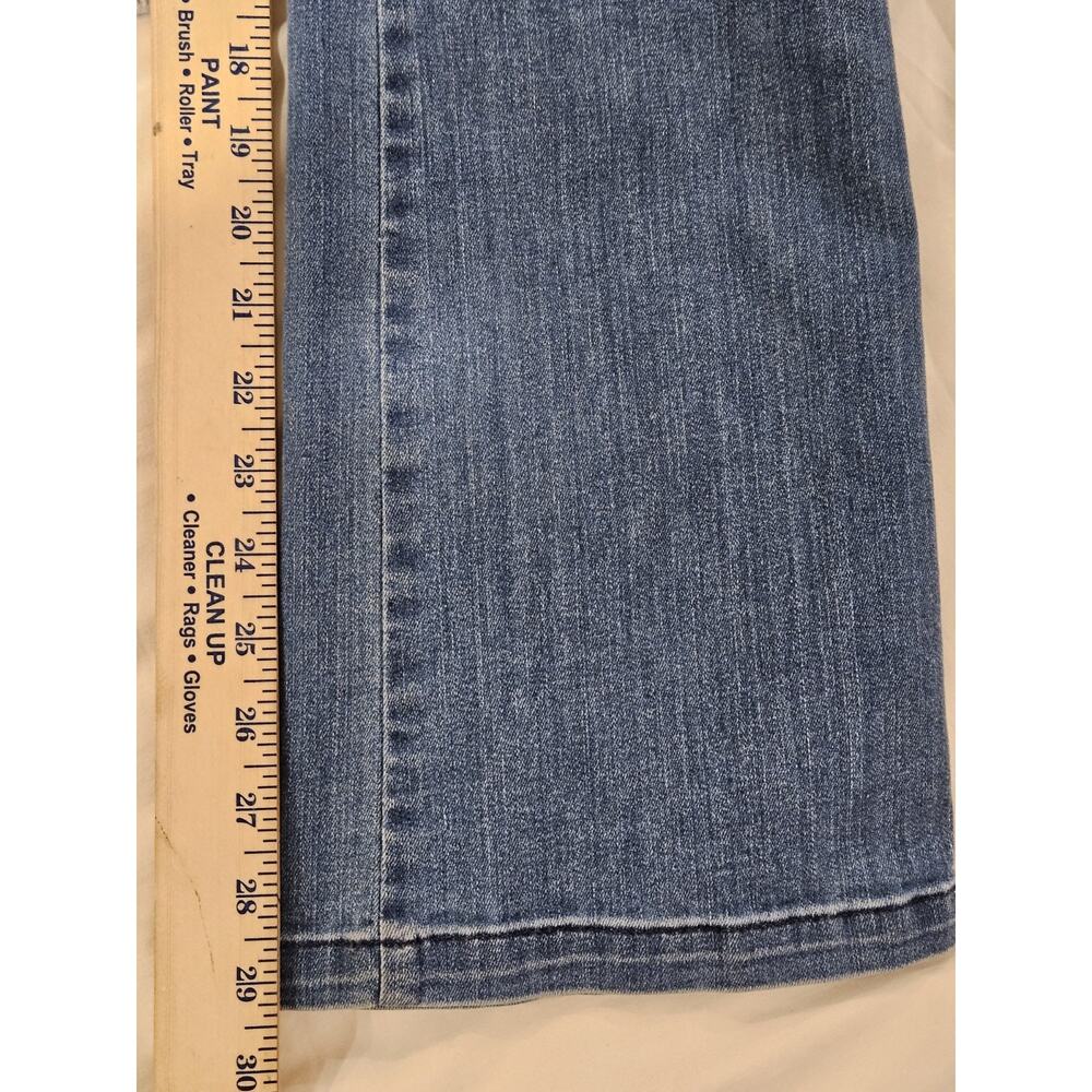 Spanx Flare Jeans Womens Sz Medium Tall Blue Denim Cotton Stretch Mid Rise 30x29 - Picture 5 of 9